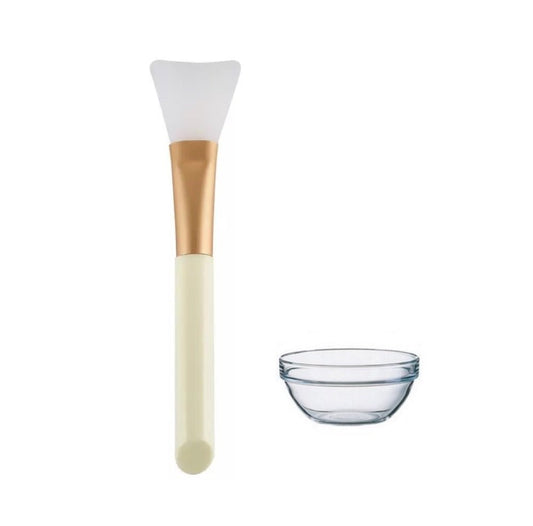 Silicon Brush & Glass Container